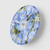 Bleu délicat Lacecap Horloge ronde Hydrangea (Angle)