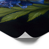 Bleu Delphinium Fleurs Art Imprimer Poster (Coin)