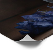 Bleu Delphinium Fleurs Art Imprimer Poster (Coin)