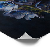 Bleu Delphinium Fleurs Art Imprimer Poster (Coin)