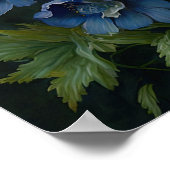 Bleu Delphinium Fleurs Art Imprimer Poster (Coin)