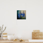 Bleu Delphinium Fleurs Art Imprimer Poster (Cuisine)