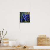 Bleu Delphinium Fleurs Art Imprimer Poster (Cuisine)