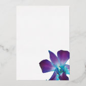 Bleu Dendrobium Orchid Faire-part de mariage or (Verso)