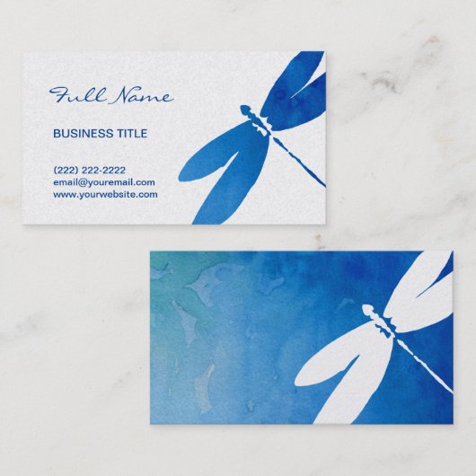 Bleu des cartes de visite | de libellule (Devant / Derrière)