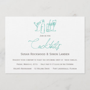 Bleu des invitations   de cocktail de mariage