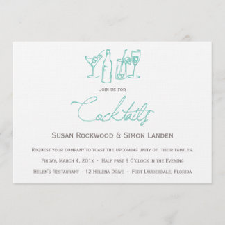 Bleu des invitations | de cocktail de mariage