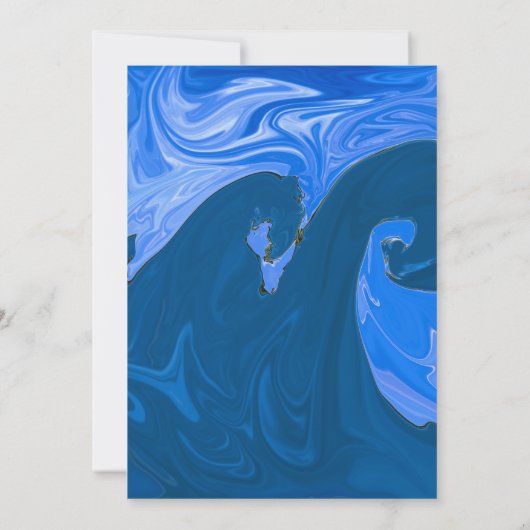 Bleu des vagues Faire-part de mariage d'art abstra (Dos)