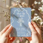 Bleu dessiné à la main Invitation Fête des mariées