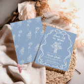 Bleu dessiné à la main Invitation Fête des mariées