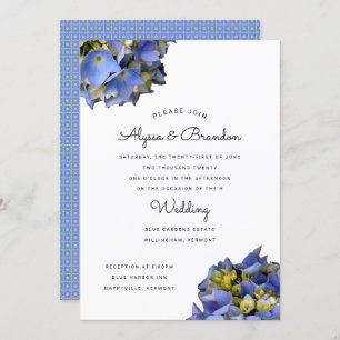 Bleu d'été Faire-part de mariage moderne