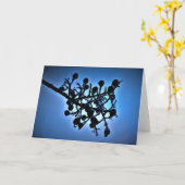 Bleu d'hiver, carte (Fleur jaune)