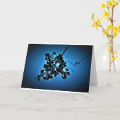 Bleu d'hiver, carte (Fleur jaune)