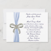 Bleu Diamant Bow Faire-part de mariage (Devant)
