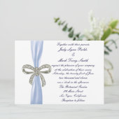 Bleu Diamant Bow Faire-part de mariage (Debout devant)