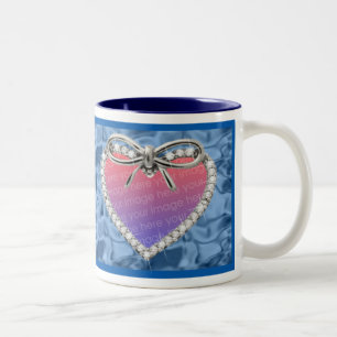 Bleu Diamant Coeur Frame Mug