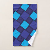 Bleu Diamant Géométrique (Serviette à main)