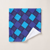 Bleu Diamant Géométrique (Gant de toilette)