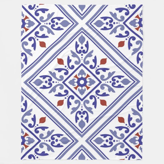 Bleu Diamant Géométrique Couverture polaire (Devant)