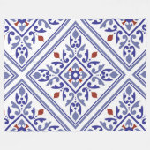 Bleu Diamant Géométrique Couverture polaire (Devant (Horizontal))