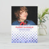 Bleu Diamants Photo Invitation (Debout devant)