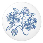 Bleu d'indigo fait sur commande sur le bouton (Devant)