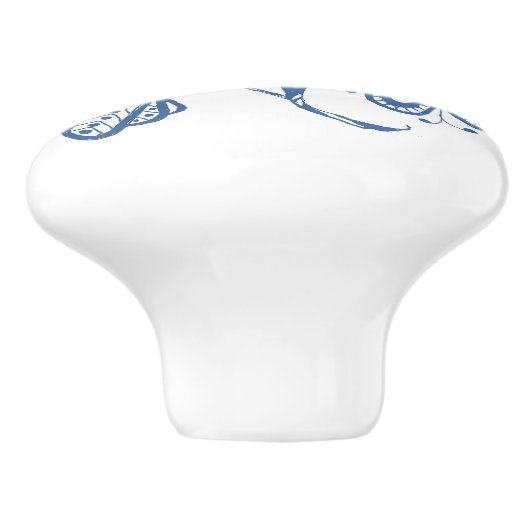 Bleu d'indigo fait sur commande sur le bouton (Côté)