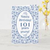 Bleu d'indigo sur la 101st carte d'anniversaire (Fleur jaune)