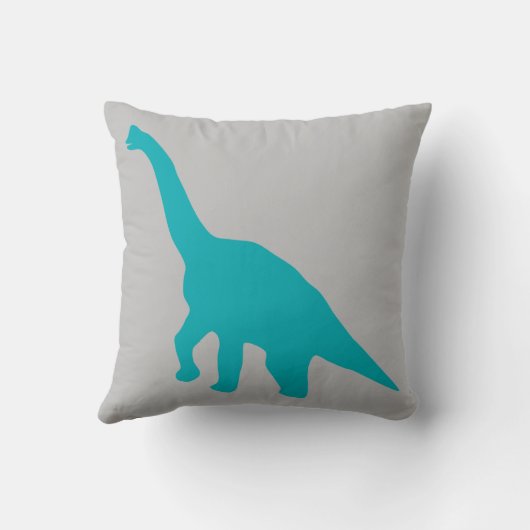Bleu Dinosaur coussin clair gris (Verso)