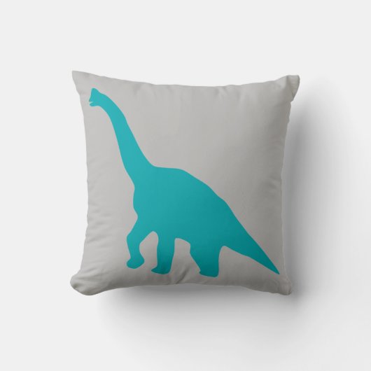 Bleu Dinosaur coussin clair gris (Recto)