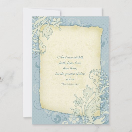 Bleu d'oeuf de canard et Faire-part de mariage flo (Dos)