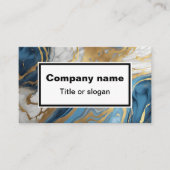 Bleu doré et marbre blanc Carte de visite (Devant)