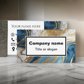 Bleu doré et marbre blanc Carte de visite