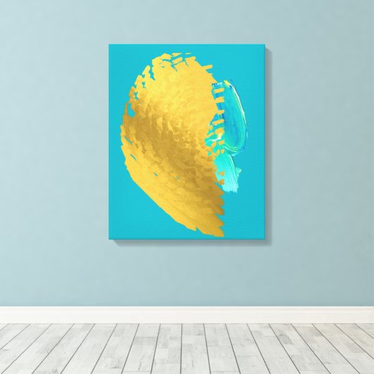 Bleu doré moderne toile étirée imprimé (Insitu (Plancher de Bois))