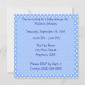 Bleu Dots caucasien Invitations de douches pour bé (Dos)