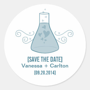 Bleu doux Chimie Enregistrer les stickers Date