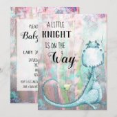 *~* Bleu Dragon Baby Boy Invitation Baby shower (Devant / Derrière)