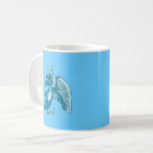 Bleu Dragon Cartoon Café Mug (Devant gauche)