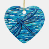 Bleu Dragonfly Peinture en céramique ornement (Dos)