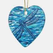 Bleu Dragonfly Peinture en céramique ornement (Gauche)