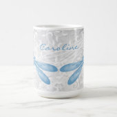 Bleu dragonfly Personnalisé café Mug (Centre)