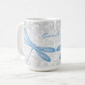 Bleu dragonfly Personnalisé café Mug (Devant gauche)