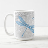 Bleu dragonfly Personnalisé café Mug (Gauche)