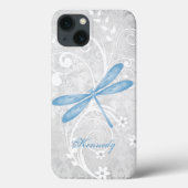 Bleu Dragonfly Personnalisé Coque-Mate coque iphon (Verso)