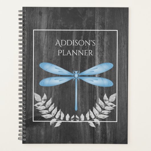Bleu Dragonfly Russe Planner (Devant)
