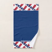 Bleu | DRAPEAU TEXAS avec Ecriture personnalisable (Serviette à main)