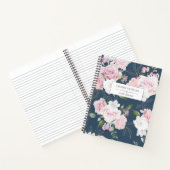 Bleu du jardin rose | Carnet personnalisé (Intérieur)