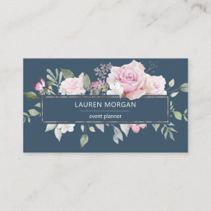 Bleu du jardin rose   Carte de visite
