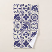 Bleu du Nil Décoratif Talavera Traditionnelle Mexi (Serviette à main)