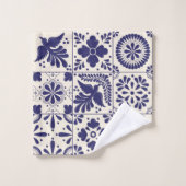 Bleu du Nil Décoratif Talavera Traditionnelle Mexi (Gant de toilette)